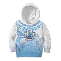 Micronesia Constitution Day Kid Hoodie Polynesian Tribal Tattoo Simple Style LT05 Hoodie Blue - Polynesian Pride