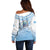 Micronesia Constitution Day Off Shoulder Sweater Polynesian Tribal Tattoo Simple Style