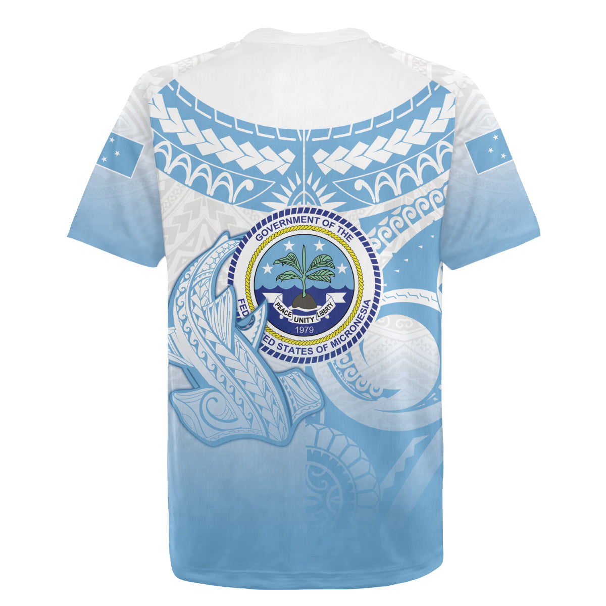 Micronesia Constitution Day Rugby Jersey Polynesian Tribal Tattoo Simple Style