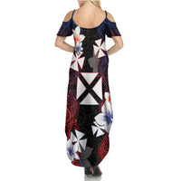 Wallis and Futuna Uvea Family Matching Summer Maxi Dress and Hawaiian Shirt Victory Day With Frangipani LT05 - Polynesian Pride