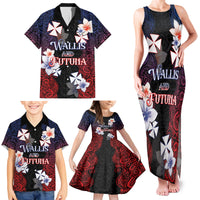 Wallis and Futuna Uvea Family Matching Tank Maxi Dress and Hawaiian Shirt Victory Day With Frangipani LT05 - Polynesian Pride