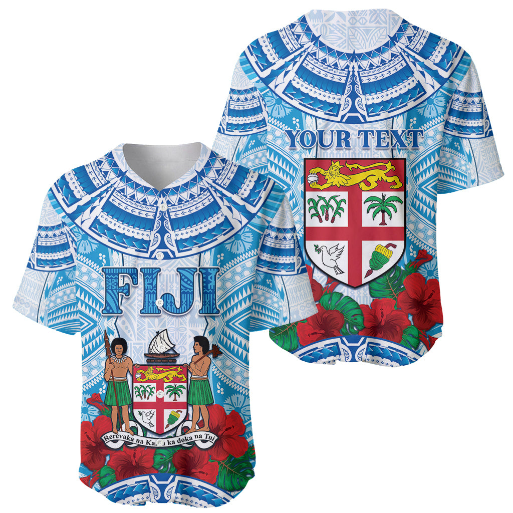 Personalised Fiji Ratu Sir Lala Sukuna Day Baseball Jersey Hibiscus Tapa Pattern LT05 - Polynesian Pride