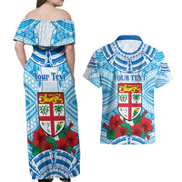 Personalised Fiji Ratu Sir Lala Sukuna Day Couples Matching Off Shoulder Maxi Dress and Hawaiian Shirt Hibiscus Tapa Pattern LT05 - Polynesian Pride