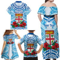 Personalised Fiji Ratu Sir Lala Sukuna Day Family Matching Off Shoulder Maxi Dress and Hawaiian Shirt Hibiscus Tapa Pattern LT05 - Polynesian Pride