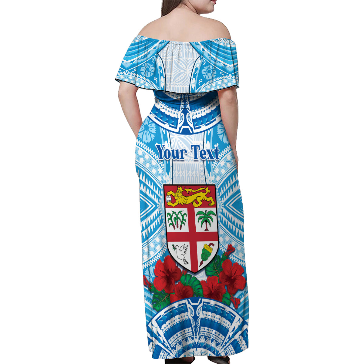 Personalised Fiji Ratu Sir Lala Sukuna Day Family Matching Off Shoulder Maxi Dress and Hawaiian Shirt Hibiscus Tapa Pattern LT05 - Polynesian Pride
