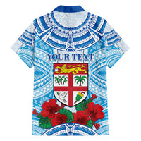 Personalised Fiji Ratu Sir Lala Sukuna Day Family Matching Off Shoulder Short Dress and Hawaiian Shirt Hibiscus Tapa Pattern LT05 - Polynesian Pride