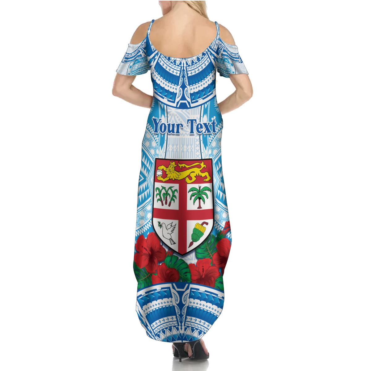 Personalised Fiji Ratu Sir Lala Sukuna Day Family Matching Summer Maxi Dress and Hawaiian Shirt Hibiscus Tapa Pattern LT05 - Polynesian Pride