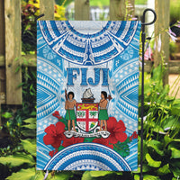 Fiji Ratu Sir Lala Sukuna Day Garden Flag Hibiscus Tapa Pattern LT05 Garden Flag Blue - Polynesian Pride