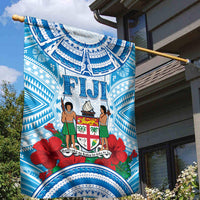 Fiji Ratu Sir Lala Sukuna Day Garden Flag Hibiscus Tapa Pattern LT05 - Polynesian Pride