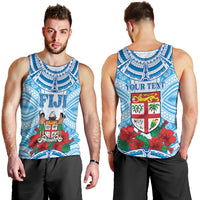 Personalised Fiji Ratu Sir Lala Sukuna Day Men Tank Top Hibiscus Tapa Pattern