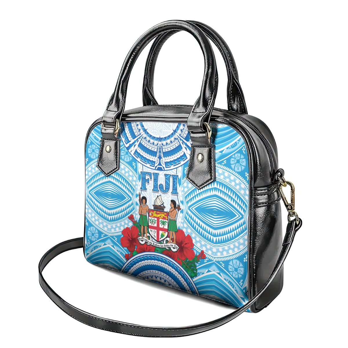 Fiji Ratu Sir Lala Sukuna Day Shoulder Handbag Hibiscus Tapa Pattern LT05 - Polynesian Pride