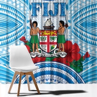 Fiji Ratu Sir Lala Sukuna Day Window Curtain Hibiscus Tapa Pattern
