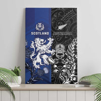 New Zealand And Scotland Rugby Canvas Wall Art Maori Tiki With Thistle Together LT05 - Polynesian Pride