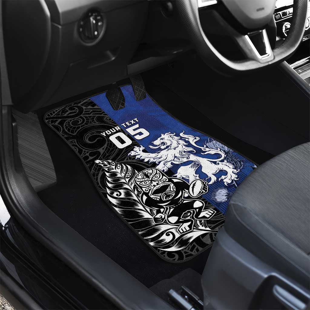 New Zealand And Scotland Rugby Car Mats Maori Tiki With Thistle Together LT05 - Polynesian Pride