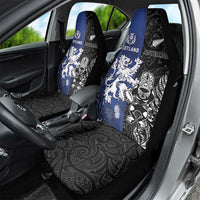 New Zealand And Scotland Rugby Car Seat Cover Maori Tiki With Thistle Together LT05 - Polynesian Pride