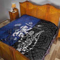 New Zealand And Scotland Rugby Quilt Maori Tiki With Thistle Together LT05 - Polynesian Pride