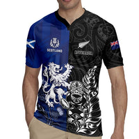 New Zealand And Scotland Rugby Custom Rugby Jersey Maori Tiki With Thistle Together LT05 - Polynesian Pride