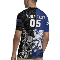 New Zealand And Scotland Rugby Custom Rugby Jersey Maori Tiki With Thistle Together LT05 - Polynesian Pride