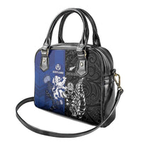 New Zealand And Scotland Rugby Shoulder Handbag Maori Tiki With Thistle Together LT05 - Polynesian Pride