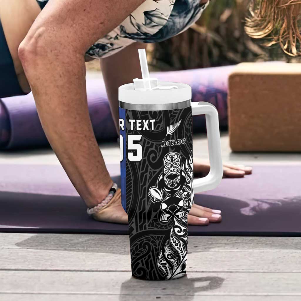 New Zealand And Scotland Rugby Custom Tumbler With Handle Maori Tiki With Thistle Together LT05 - Polynesian Pride