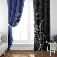New Zealand And Scotland Rugby Window Curtain Maori Tiki With Thistle Together LT05 - Polynesian Pride