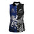 New Zealand And Scotland Rugby Custom Women Sleeveless Polo Shirt Maori Tiki With Thistle Together