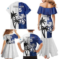 Fiji And Scotland Rugby Custom Family Matching Mermaid Dress and Hawaiian Shirt Fijian Palm Tree With Thistle Together LT05 - Polynesian Pride