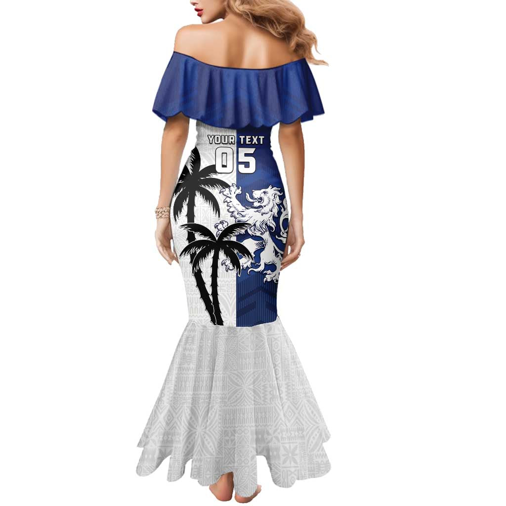 Fiji And Scotland Rugby Custom Family Matching Mermaid Dress and Hawaiian Shirt Fijian Palm Tree With Thistle Together LT05 - Polynesian Pride