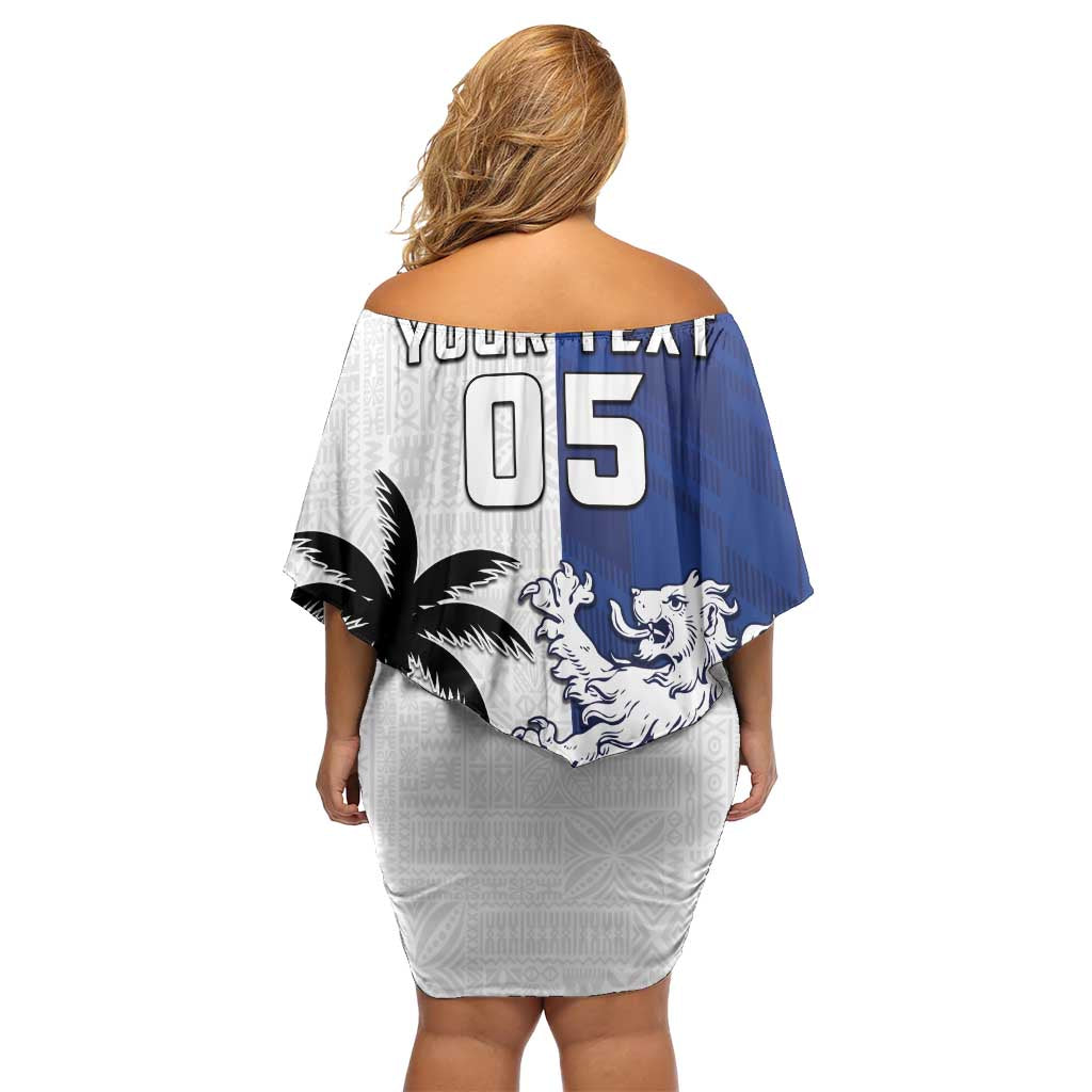 Fiji And Scotland Rugby Custom Family Matching Off Shoulder Short Dress and Hawaiian Shirt Fijian Palm Tree With Thistle Together LT05 - Polynesian Pride