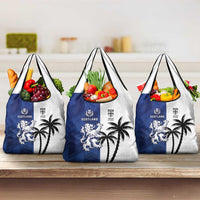 Fiji And Scotland Rugby Grocery Bag Fijian Palm Tree With Thistle Together LT05 3-pack One Size Blue - Polynesian Pride