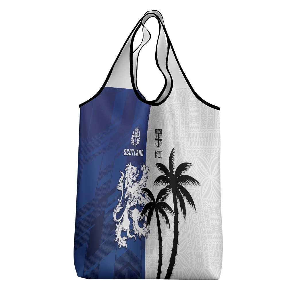 Fiji And Scotland Rugby Grocery Bag Fijian Palm Tree With Thistle Together LT05 - Polynesian Pride