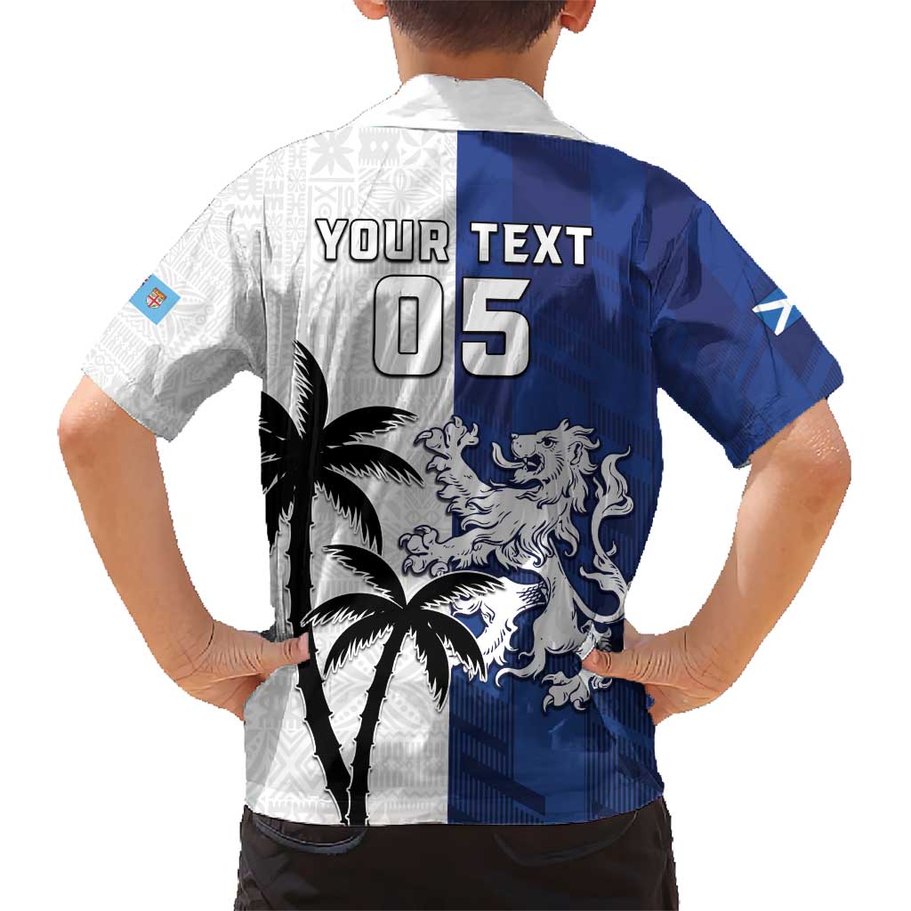 Fiji And Scotland Rugby Custom Hawaiian Shirt Fijian Palm Tree With Thistle Together