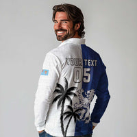Fiji And Scotland Rugby Custom Long Sleeve Polo Shirt Fijian Palm Tree With Thistle Together LT05 - Polynesian Pride