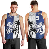 Fiji And Scotland Rugby Custom Men Tank Top Fijian Palm Tree With Thistle Together