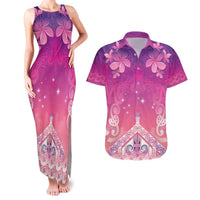 New Zealand Matariki Couples Matching Tank Maxi Dress and Hawaiian Shirt Maori Marae Purple Galaxy LT05 Purple - Polynesian Pride