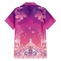 New Zealand Matariki Family Matching Long Sleeve Bodycon Dress and Hawaiian Shirt Maori Marae Purple Galaxy LT05 - Polynesian Pride