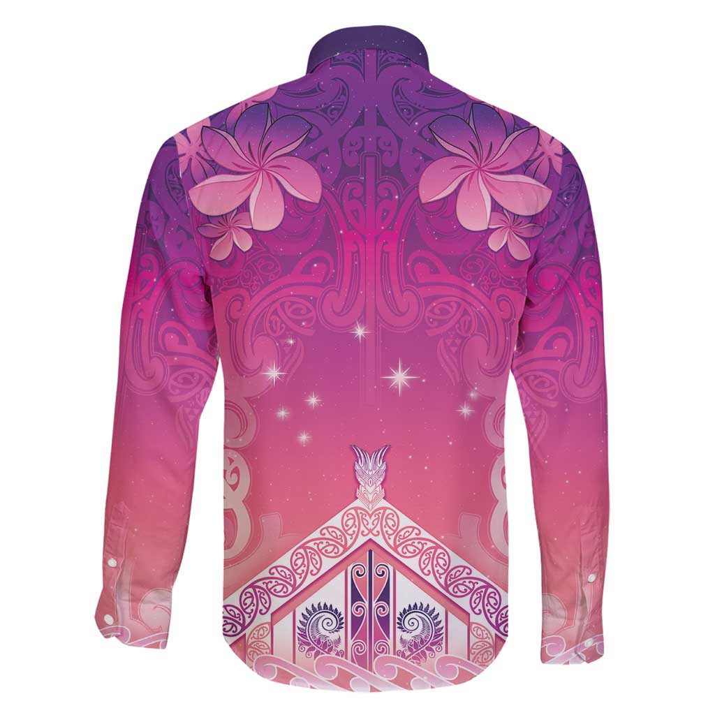 New Zealand Matariki Family Matching Off Shoulder Maxi Dress and Hawaiian Shirt Maori Marae Purple Galaxy LT05 - Polynesian Pride