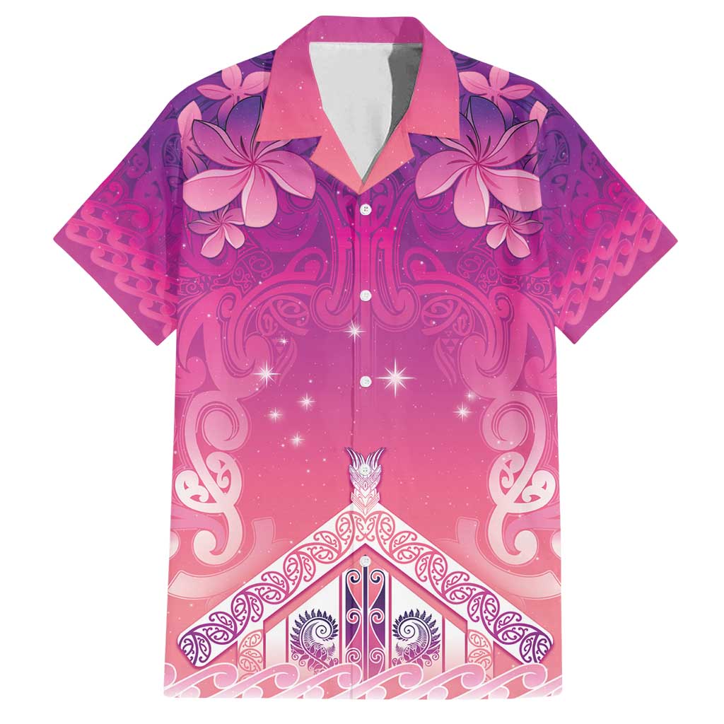 New Zealand Matariki Family Matching Puletasi and Hawaiian Shirt Maori Marae Purple Galaxy LT05 Dad's Shirt - Short Sleeve Purple - Polynesian Pride