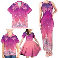 New Zealand Matariki Family Matching Tank Maxi Dress and Hawaiian Shirt Maori Marae Purple Galaxy LT05 - Polynesian Pride