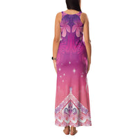New Zealand Matariki Family Matching Tank Maxi Dress and Hawaiian Shirt Maori Marae Purple Galaxy LT05 - Polynesian Pride