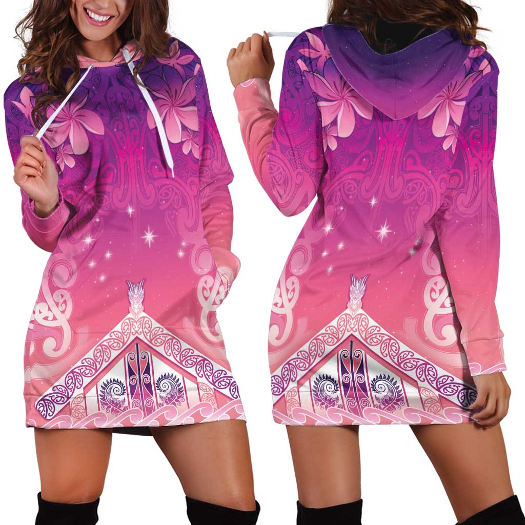 New Zealand Matariki Hoodie Dress Maori Marae Purple Galaxy LT05 - Polynesian Pride
