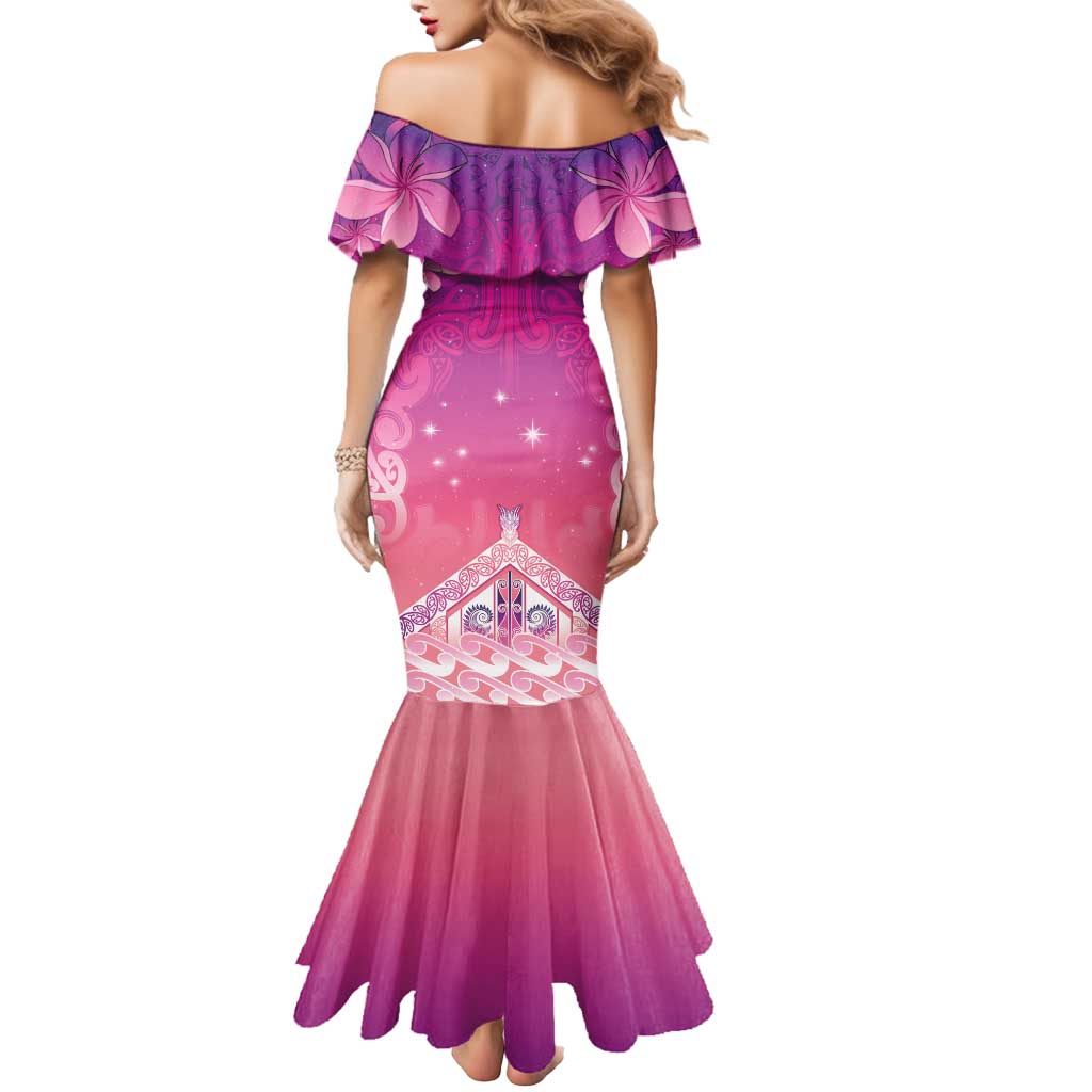 New Zealand Matariki Mermaid Dress Maori Marae Purple Galaxy LT05 - Polynesian Pride