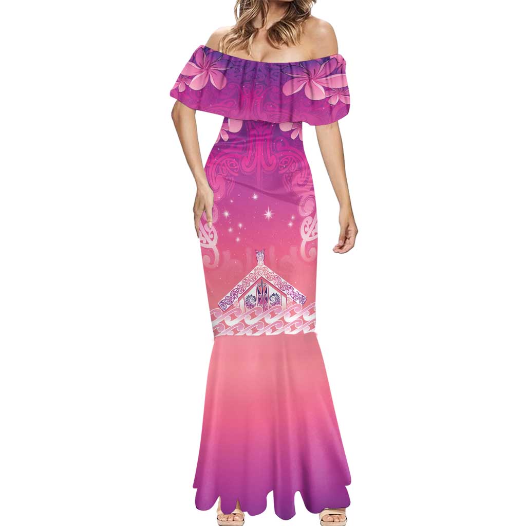 New Zealand Matariki Mermaid Dress Maori Marae Purple Galaxy LT05 - Polynesian Pride