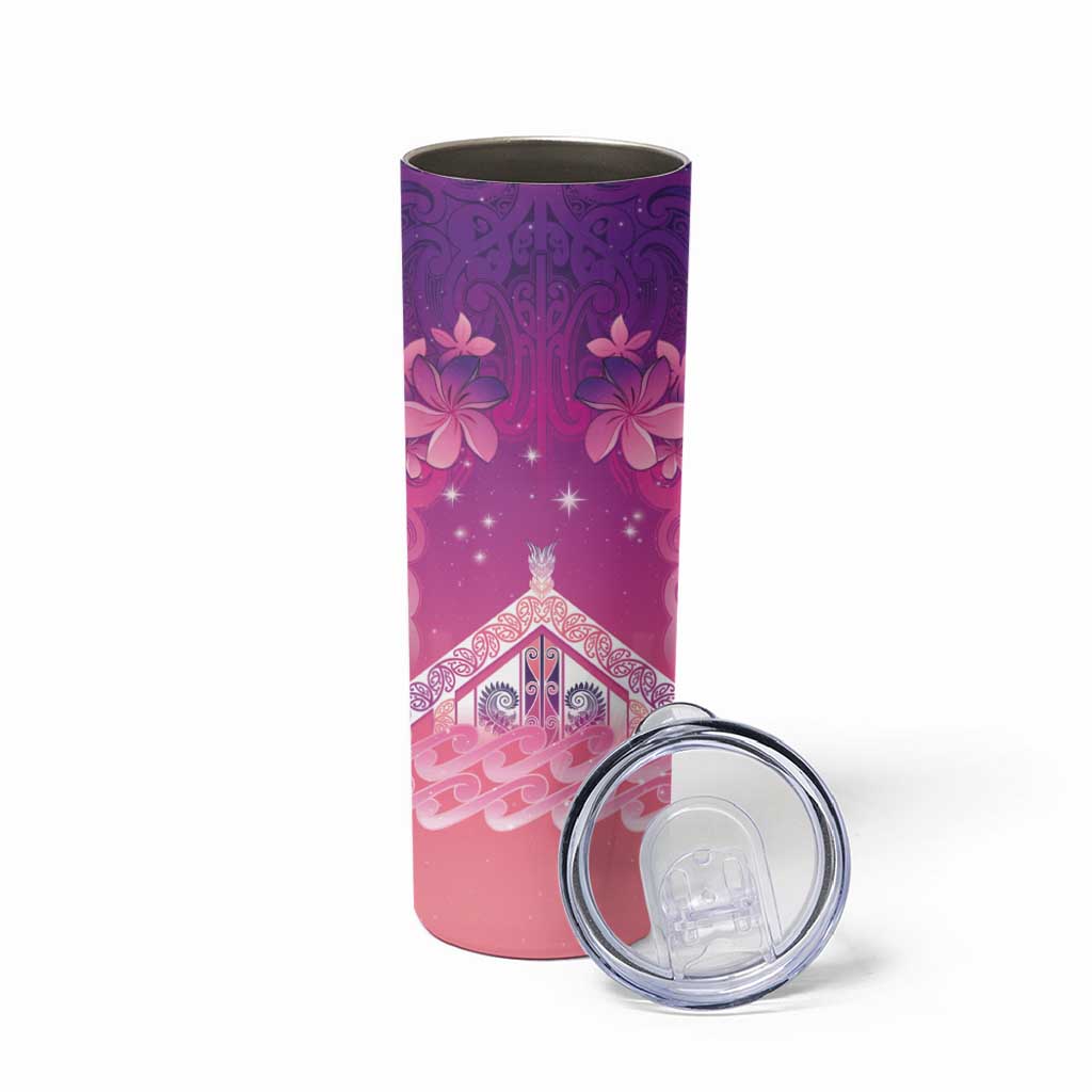 New Zealand Matariki Skinny Tumbler Maori Marae Purple Galaxy LT05 - Polynesian Pride