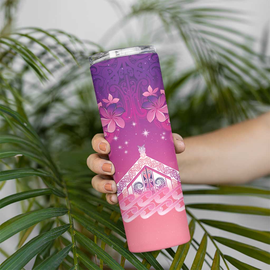 New Zealand Matariki Skinny Tumbler Maori Marae Purple Galaxy LT05 - Polynesian Pride