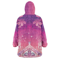 New Zealand Matariki Wearable Blanket Hoodie Maori Marae Purple Galaxy LT05 - Polynesian Pride