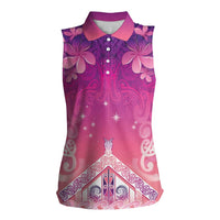 New Zealand Matariki Women Sleeveless Polo Shirt Maori Marae Purple Galaxy LT05 Female Purple - Polynesian Pride