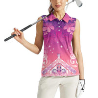 New Zealand Matariki Women Sleeveless Polo Shirt Maori Marae Purple Galaxy LT05 - Polynesian Pride