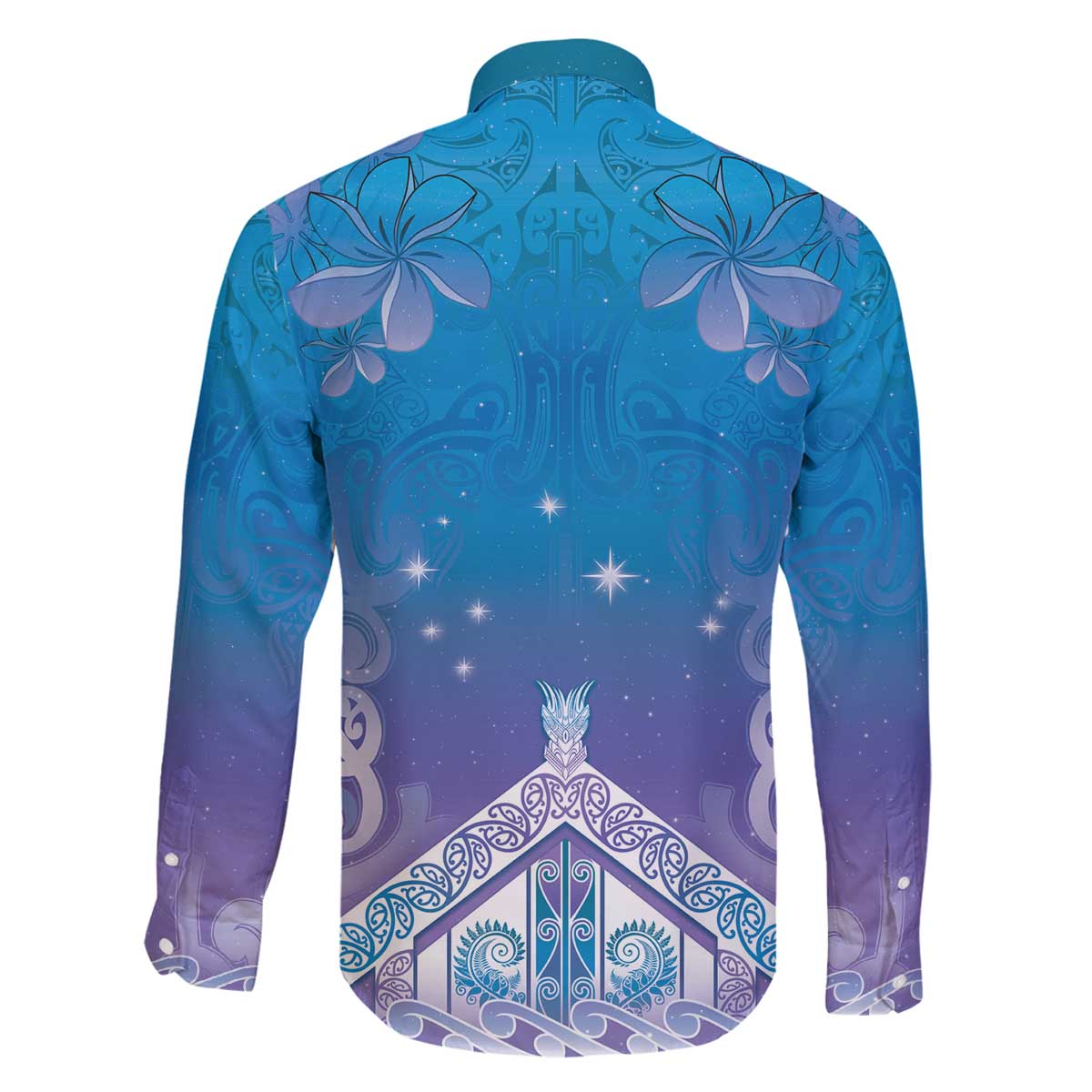 New Zealand Matariki Family Matching Off The Shoulder Long Sleeve Dress and Hawaiian Shirt Maori Marae Cyan Galaxy LT05 - Polynesian Pride