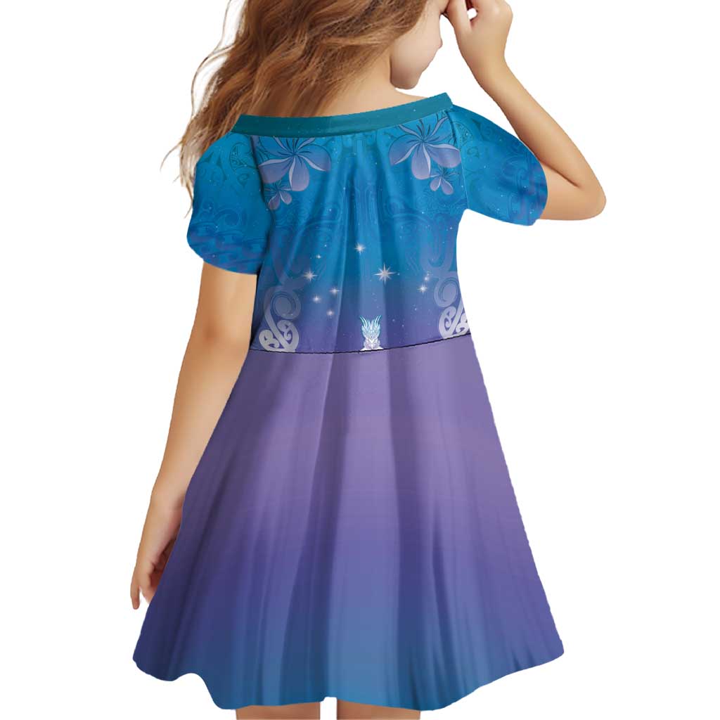 New Zealand Matariki Family Matching Off Shoulder Short Dress and Hawaiian Shirt Maori Marae Cyan Galaxy LT05 - Polynesian Pride